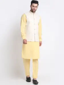 KRAFT INDIA Mandarin Collar Kurta with Pyjamas & Nehru Jacket