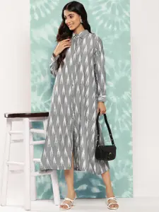 Varanga Self Design A-Line Midi Dress