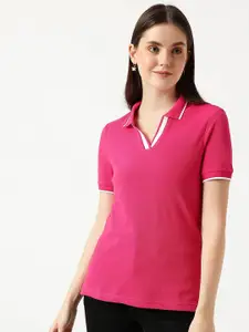 Marks & Spencer Polo Collar Pure Cotton Casual T-shirt
