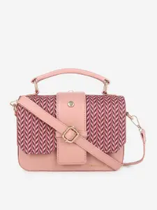 Black Spade Geometric Printed Structured Satchel