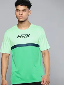 HRX by Hrithik Roshan Men Brand Logo Colourblocked Rapid-Dry Football T-shirt