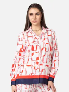 NEOFAA Spread Collar Graphic Printed Casual Shirt