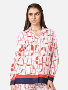 NEOFAA Spread Collar Graphic Printed Casual Shirt