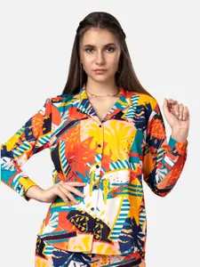 NEOFAA Abstract Printed Casual Shirt