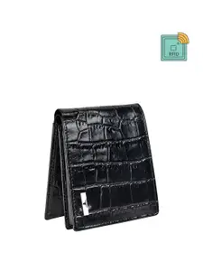 URBAN FOREST Men Textured Leather Two Fold Wallet With RFID