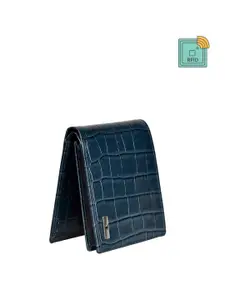 URBAN FOREST Men Textured Leather Two Fold Wallet With RFID