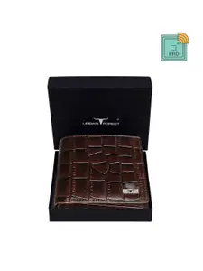 URBAN FOREST Men Textured Leather Two Fold Wallet