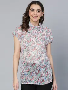 Oxolloxo Floral Print Extended Sleeves Georgette Top