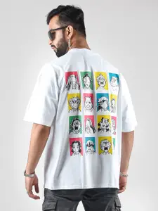 COMICSENSE Men Anime Demon Slayer Printed Cotton Half Sleeve Oversized Tshirt