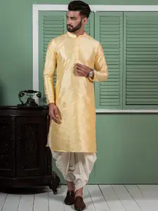 KISAH Floral Embroidered Mandarin Collar Cotton Straight Kurta