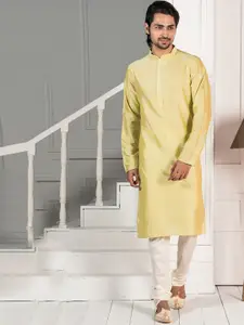 KISAH Mandarin Collar Cotton Straight Kurta