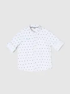 max Boys Conversational Printed Spread Collar Cotton Casual Shirt