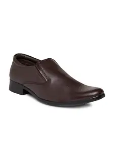 Red Chief Men Brown Leather Formal Slip-on Shoes
