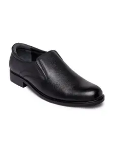 Red Chief Men Black Genuine Leather Formal Slip-Ons