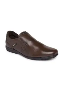 Red Chief Men Brown Leather Formal Slip-on Shoes