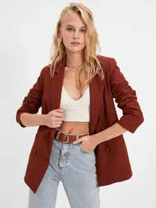 Trendyol Notched Lapel Long Sleeves Double-Breasted Blazer