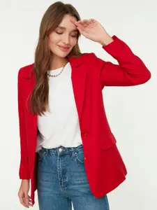 Trendyol Notched Lapel Long Sleeves Single-Breasted Cheery Red Blazer