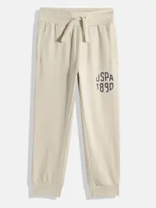 U.S. Polo Assn. Kids Boys Brand Logo Printed Straight Fit Cotton Joggers