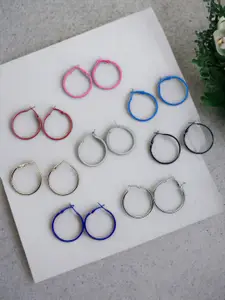 AccessHer Set Of 8 Circular Hoop Earrings