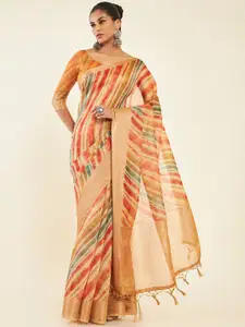 Soch Striped Zari Pure Silk Chanderi Saree