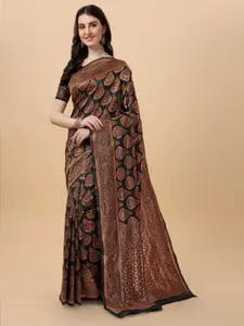 Jinax Ethnic Motif Woven Design Zari Pure Silk Banarasi Saree