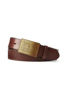 Polo Ralph Lauren Men Heritage Plaque-Buckle Leather Belt