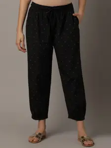 The Mom Store Women Printed Mid Rise Relaxed-Fit Lounge Pant