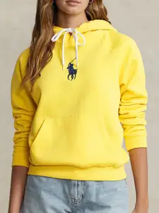 Polo Ralph Lauren Brand Logo Printed Shrunken Fit Big Pony Fleece Hoodie Sweatshirt