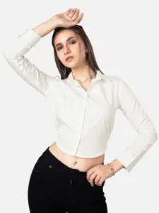 NEOFAA Spread Collar Cotton Casual Shirt