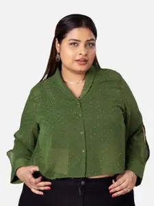 NEOFAA Plus Size Self Design Casual Shirt