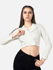 NEOFAA Spread Collar Semi Sheer Casual Shirt