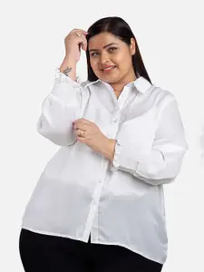 NEOFAA Plus Size Spread Collar Casual Shirt