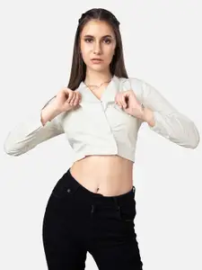 NEOFAA Semi Sheer Lapel Collar Cotton Casual Shirt