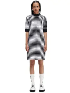 Fred Perry Pure Cotton Striped T-shirt Dress
