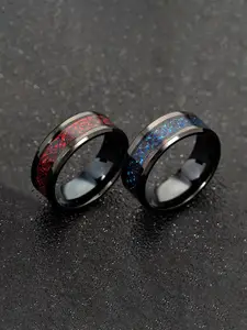 Yellow Chimes Men Set Of 2 Silver-Plated Stainless Steel Celtic Finger Rings