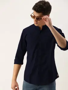 IVOC Slim Fit Mandarin Collar Pure Cotton Casual Shirt