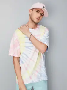 max Tie & dye Drop Shoulder Sleeves Pure Cotton Loose T-shirt