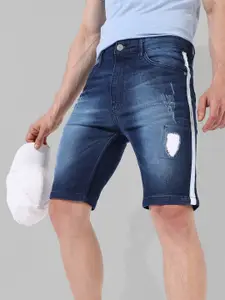 Campus Sutra Men Washed Denim Outdoor Denim Shorts