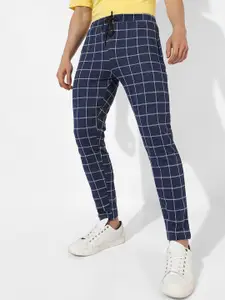 Campus Sutra Men Checked Cotton Track Pants