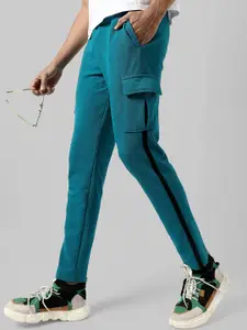Campus Sutra Men Regular Fit Side Panel Detail Cotton Track Pants