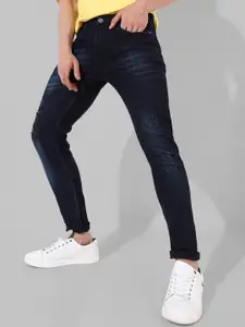 Campus Sutra Men Smart Slim Fit Mildly Distressed Light Fade Stretchable Cotton Jeans