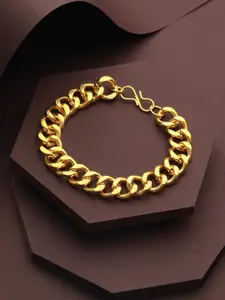 Priyaasi Men Gold-Plated Curb-Link Bracelet