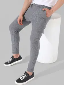 Campus Sutra Men Striped Regular Fit Cotton Track Pants