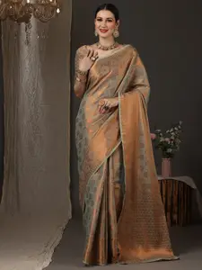 Saree mall Woven Design Zari Silk Blend Banarasi Saree