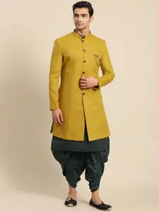 KISAH Men Cotton Kurta with Dhoti & Indowestern Sherwani Set