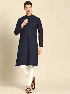 RAJUBHAI HARGOVINDAS Geometric Embroidered Chikankari Kurta