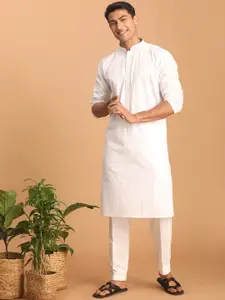 VASTRAMAY Striped Thread Work Kurta with Pyjamas
