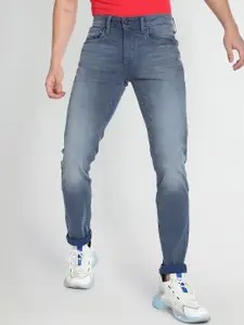 Flying Machine Men Super Skinny Fit Low Distress Heavy Fade Jeans