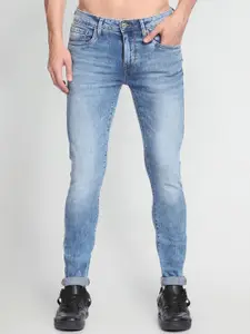 Flying Machine Men Super Skinny Fit Clean Look Low Distress Heavy Fade Jeans