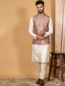 KISAH Mandarin Collar Kurta with Churidar & Nehru Jacket